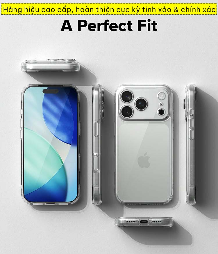 Ốp lưng iPhone 17 Pro Max Ringke Fusion trong suốt chống sốc 88